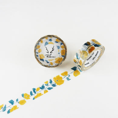 Round Top MiriKulo:rer Washi Tape - Yellow Flowers