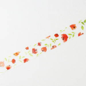 Round Top MiriKulo:rer Washi Tape - Red Flowers