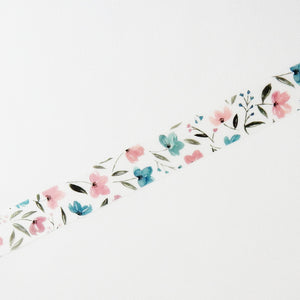 Round Top MiriKulo:rer Washi Tape - Pink & Blue Flower